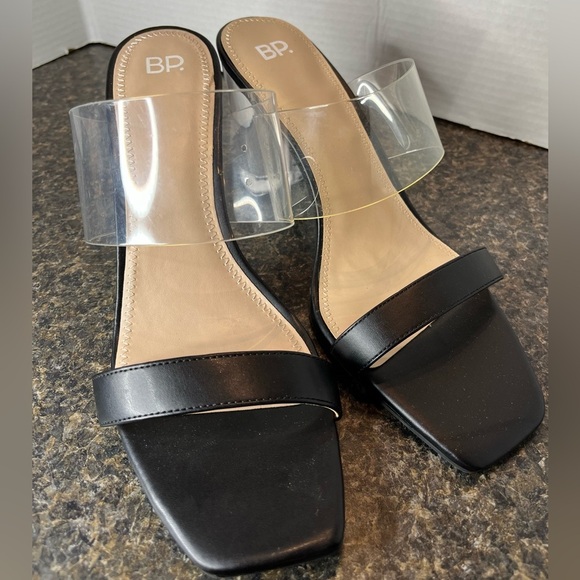NEW BP Naomi Women's Size 10 Slide Sandals Clear Thick Heels 4" Block Heels - Picture 1 of 9